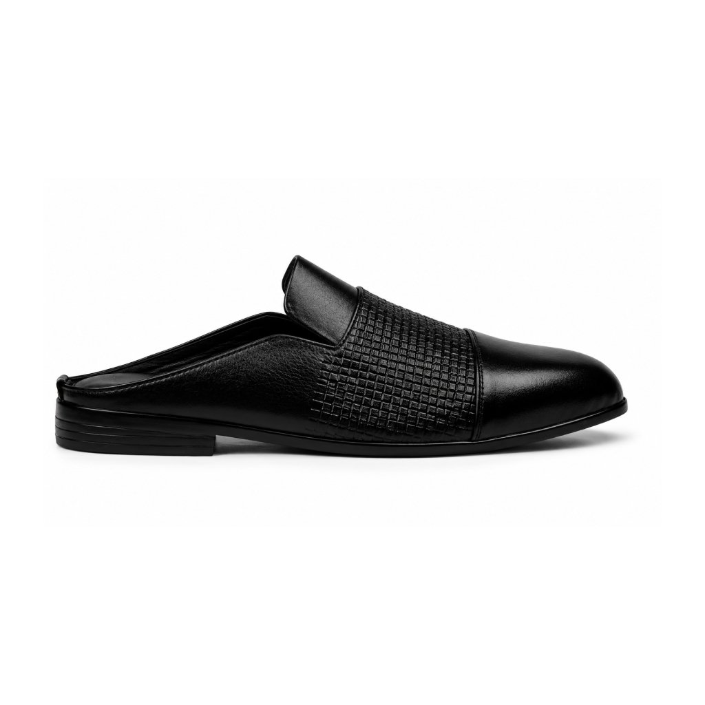 Frame 52 Classic Black Textured Half Leather Loafer - Image 1