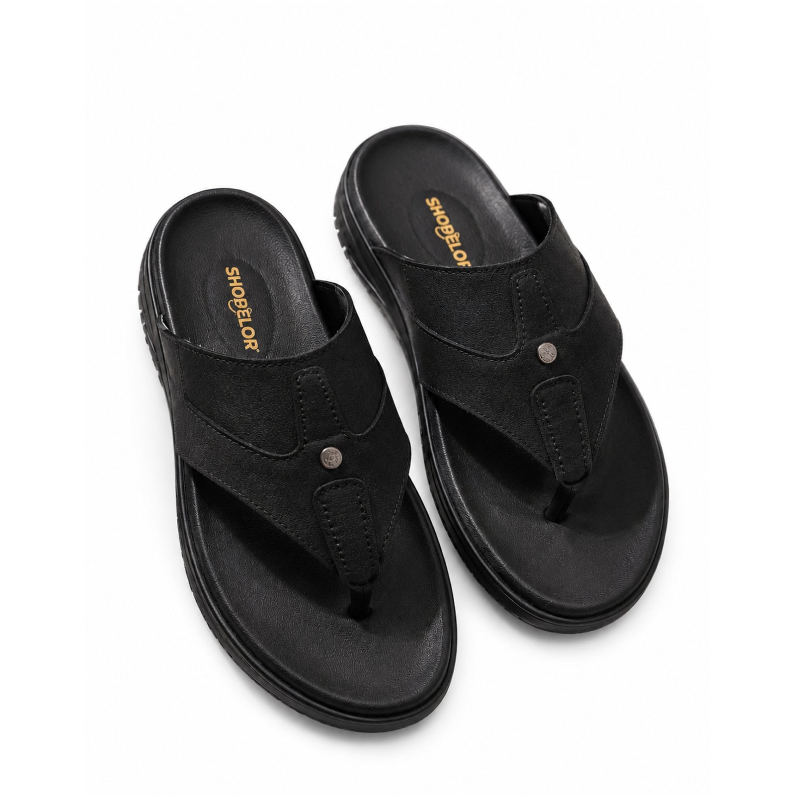 CODE_ 417 Original Leather Black Comfort Slipper - Image 1